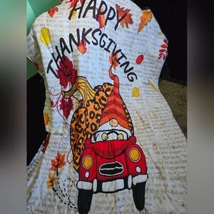 Thanksgiving Gnome Blanket with Red Car Design TWIN